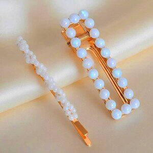  Ladies 2 Pearl Bobby Pin Clip Hair Accessories
